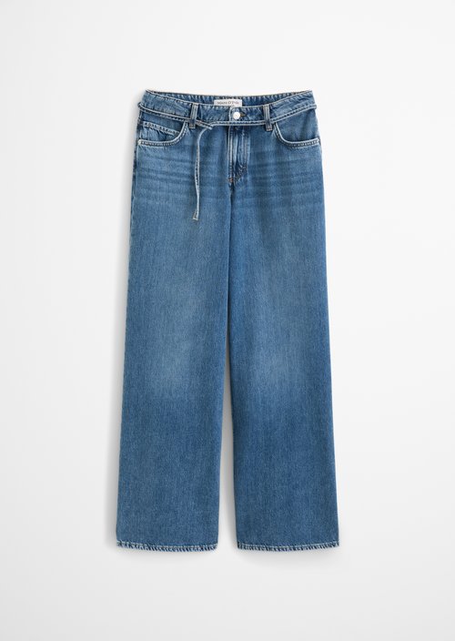 Lania Wide Jeans — Medium Blue