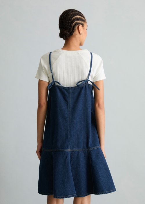 Short denim dress, regular fit — Dark Blue