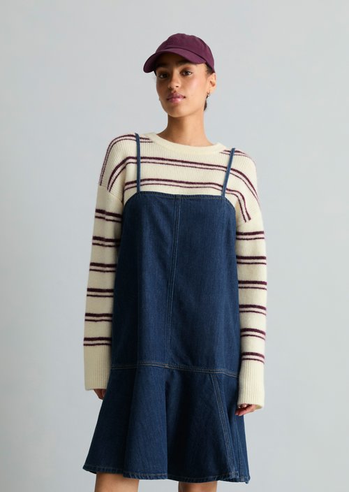 Short denim dress, regular fit — Dark Blue
