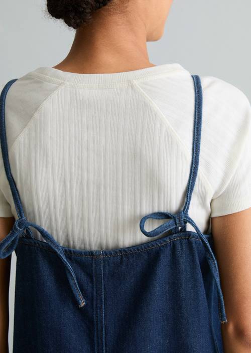 Kurzes Jeanskleid regular Dark Blue in Detailansicht