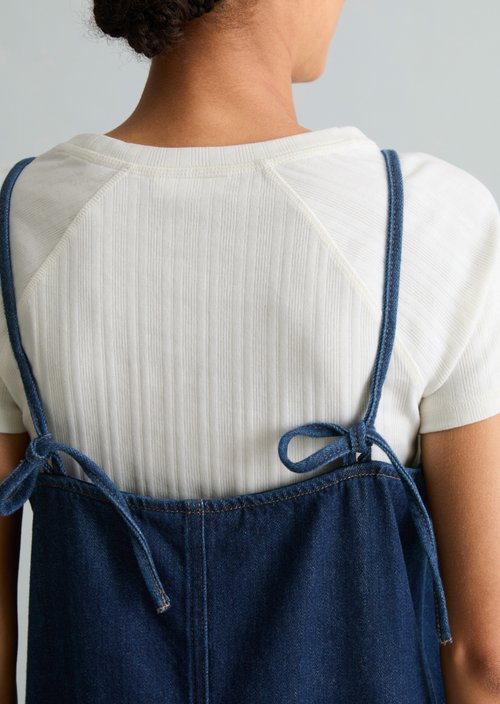 Short denim dress, regular fit — Dark Blue