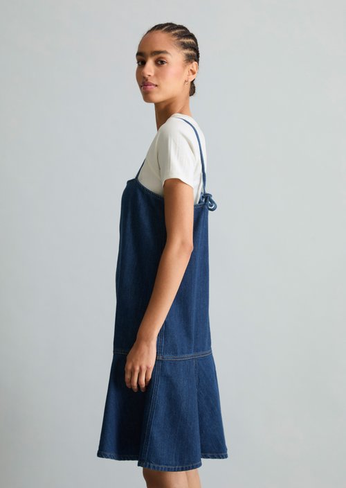 Short denim dress, regular fit — Dark Blue