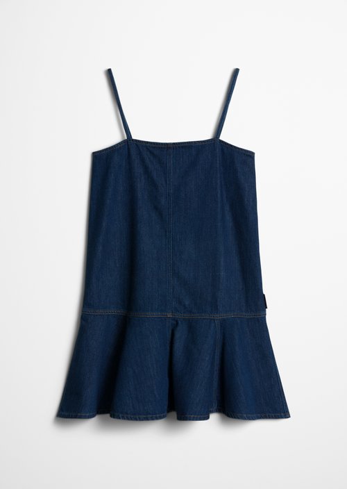 Short denim dress, regular fit — Dark Blue