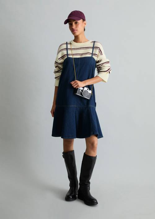 Kurzes Jeanskleid regular Dark Blue in Frontalansicht