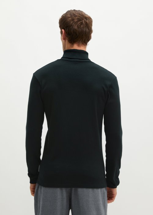 Turtleneck Long-Sleeve Shirt — Black