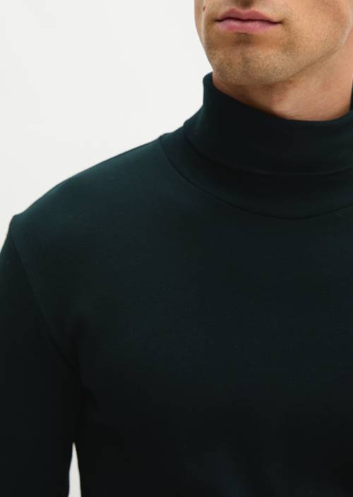 Turtleneck Long-Sleeve Shirt Black in detail view