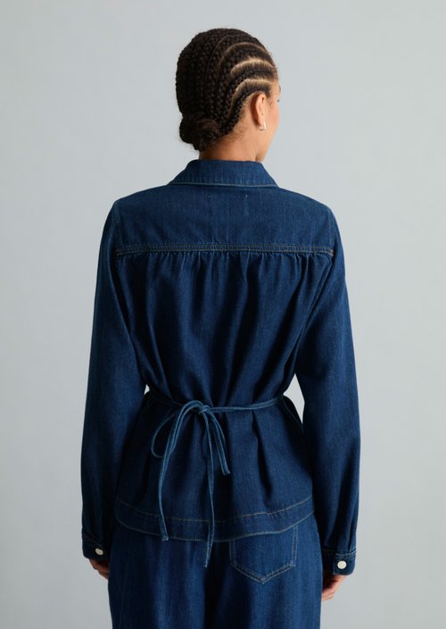 Fitted denim overshirt — Dark Blue