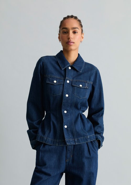 Fitted denim overshirt — Dark Blue