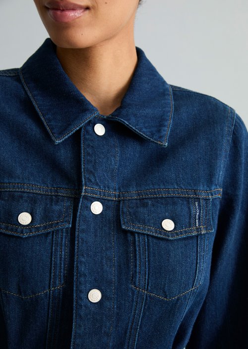 Fitted denim overshirt — Dark Blue