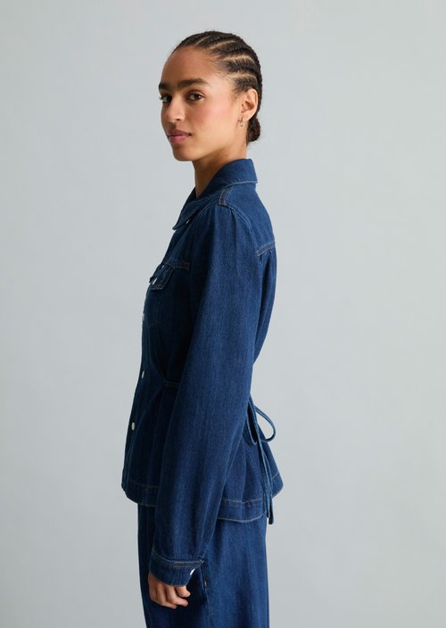 Fitted denim overshirt — Dark Blue