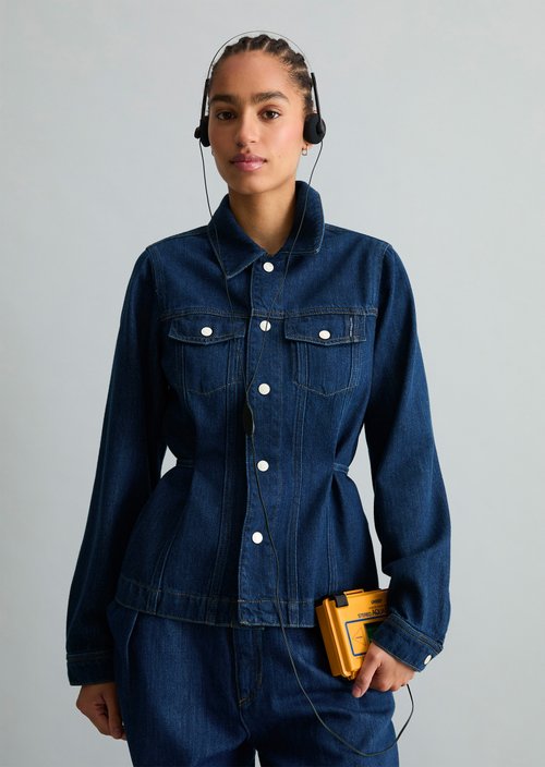 Fitted denim overshirt — Dark Blue