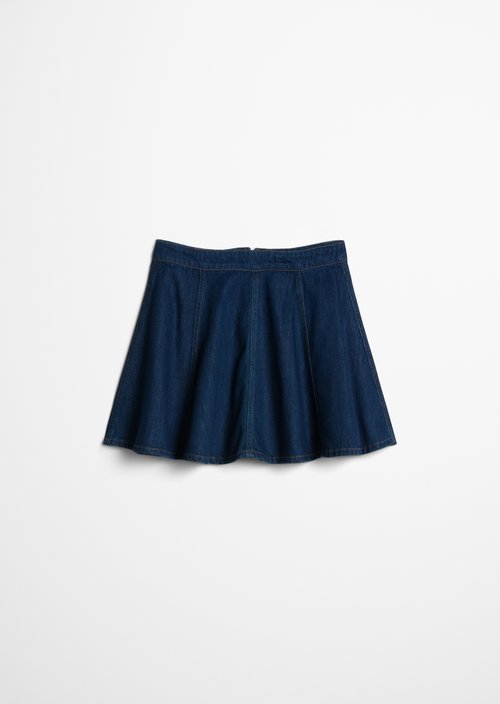 Flared mini denim circle skirt — Dark Blue