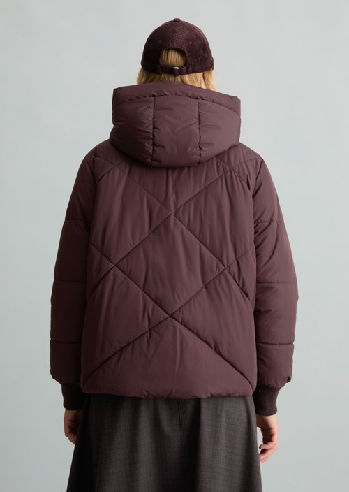Relaxed-Fit Hooded Quilted Jacket — Espresso Brown (alternate view)