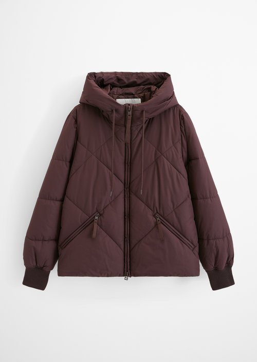 Relaxed-Fit Hooded Quilted Jacket — Espresso Brown