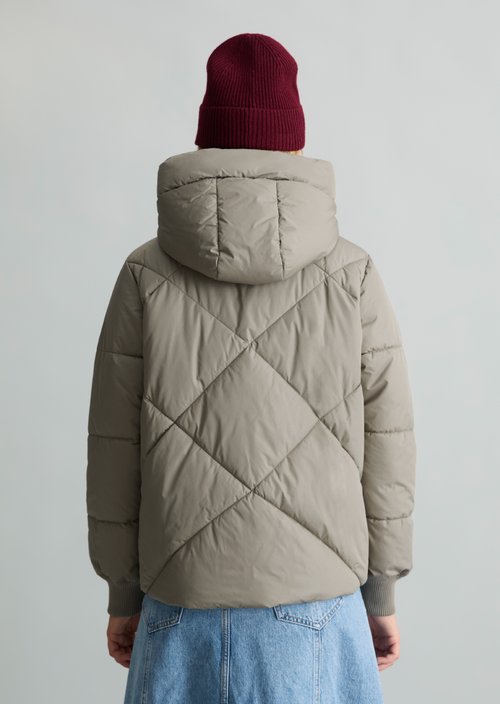 Relaxed-Fit Hooded Quilted Jacket — Dolphin