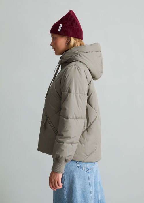 Relaxed-Fit Hooded Quilted Jacket — Dolphin