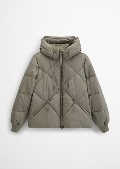 Relaxed-Fit Hooded Quilted Jacket — Dolphin