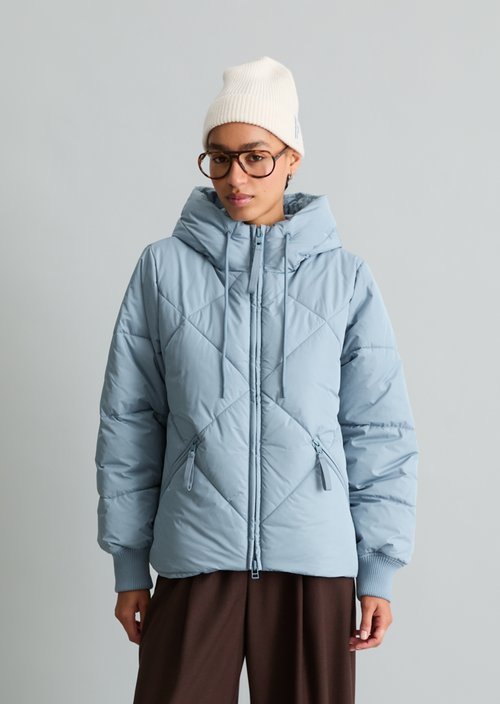 Relaxed-Fit Hooded Quilted Jacket — Fall Sky