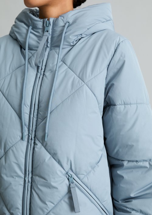 Relaxed-Fit Hooded Quilted Jacket — Fall Sky