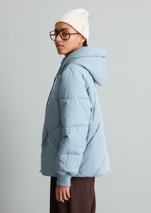 Relaxed-Fit Hooded Quilted Jacket — Fall Sky