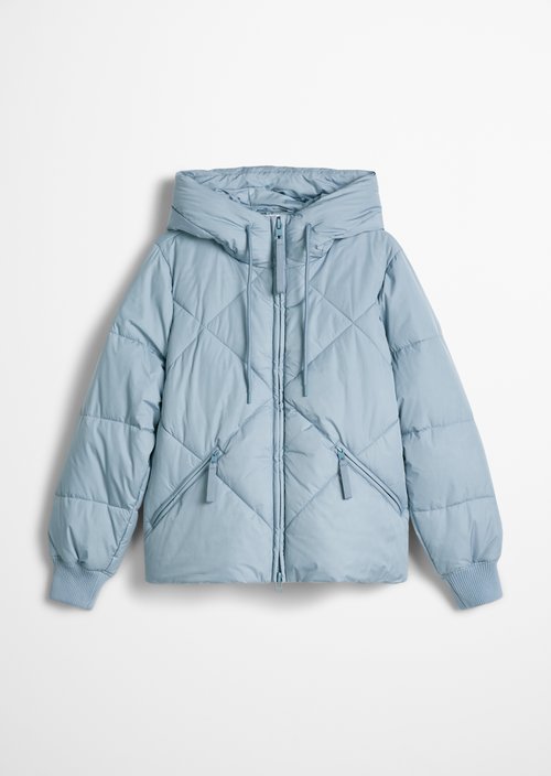 Relaxed-Fit Hooded Quilted Jacket — Fall Sky