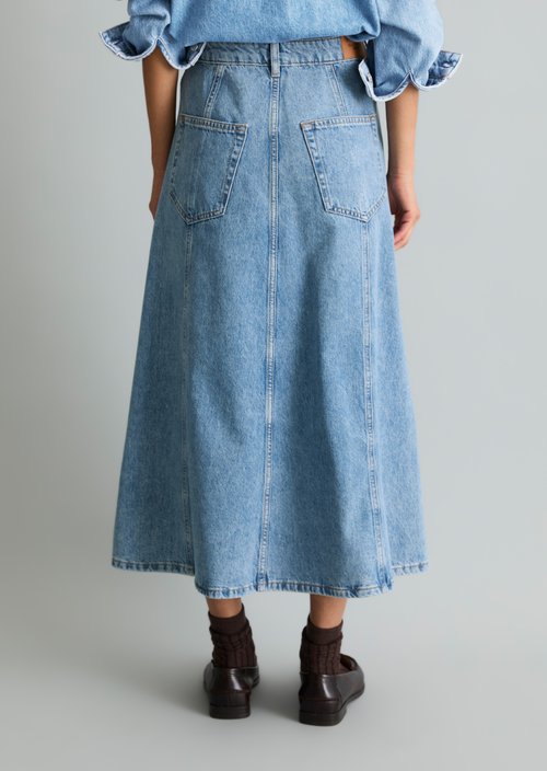Flared denim skirt — Medium Blue