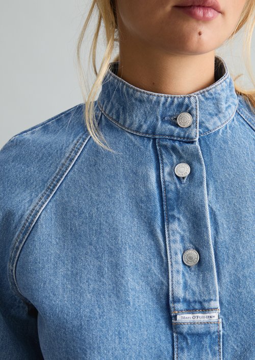 A-Line Denim Dress — Medium Blue