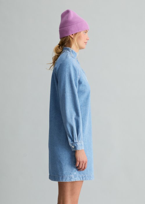 A-Line Denim Dress — Medium Blue