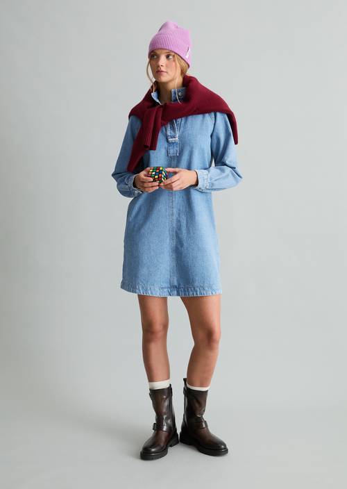 Jeanskleid A-Shape Medium Blue in Frontalansicht