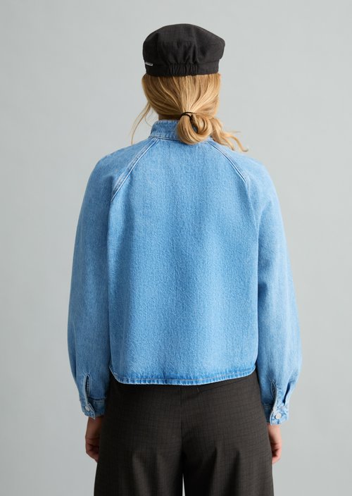 Regular-Fit Denim Blouse — Medium Blue (alternate view)