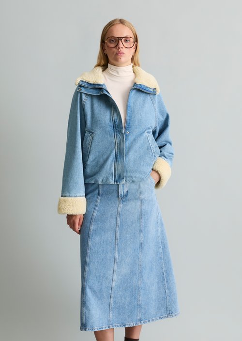 Relaxed-fit denim jacket — Medium Blue