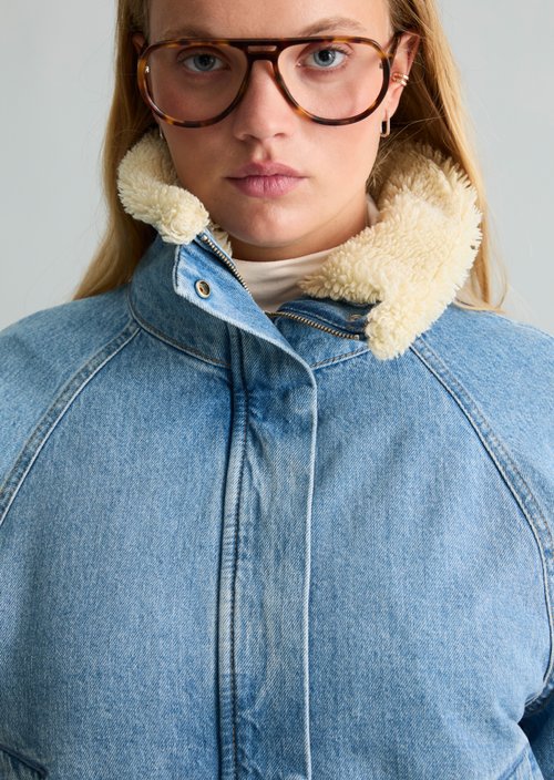 Relaxed-fit denim jacket — Medium Blue