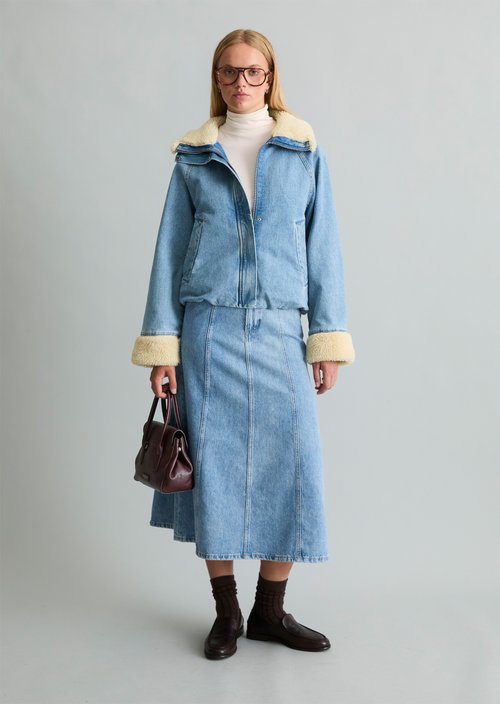 Relaxed-fit denim jacket — Medium Blue