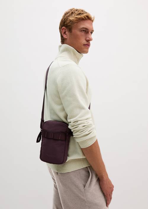 Lore Small Crossbody Bag Deep Mulberry worn on model