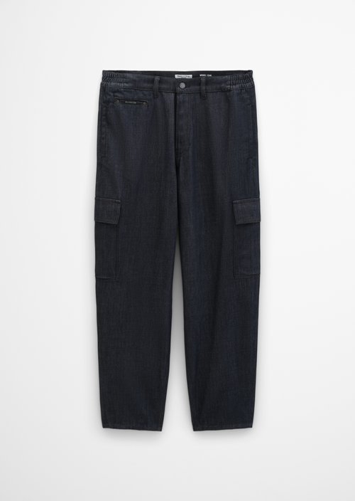 Cargo Jeans, Isak Style, Wide Tapered Cropped — Dark Blue