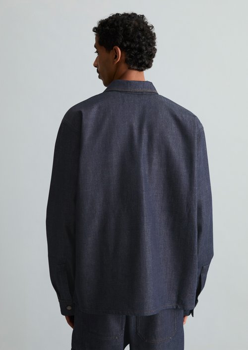 Regular-Fit Denim Overshirt — Dark Blue