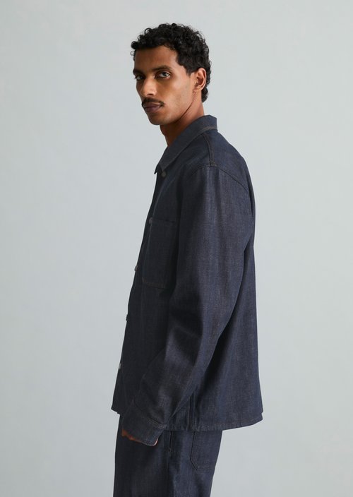 Regular-Fit Denim Overshirt — Dark Blue