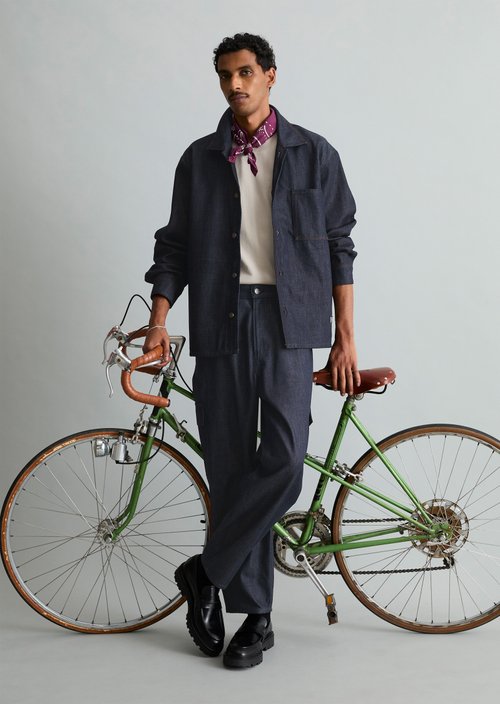 Regular-Fit Denim Overshirt — Dark Blue