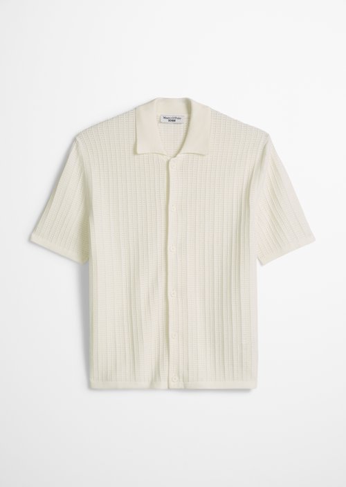 DfC short sleeve cardigan in regular polo style — Creamy White