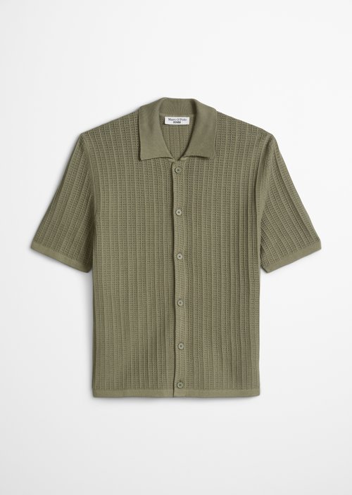DfC short sleeve cardigan in regular polo style — Chalky Sage
