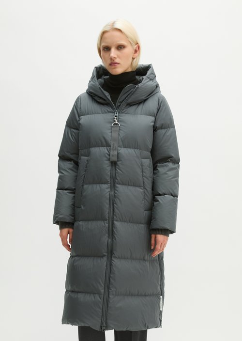 Regular-Fit Quilted Down Hooded Coat — Light Graphite