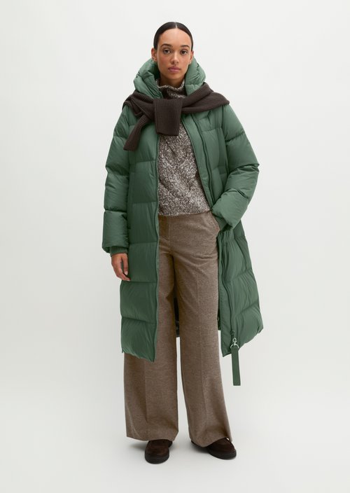 Regular-Fit Quilted Down Hooded Coat — Quiet Pine