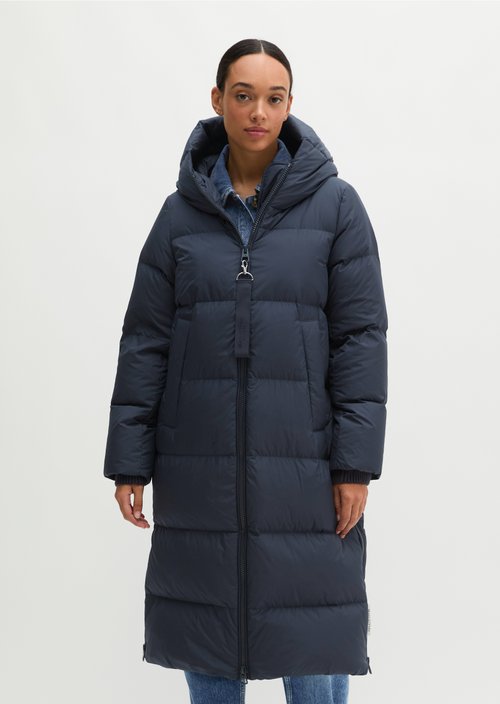 Regular-Fit Quilted Down Hooded Coat — Maritime Blue