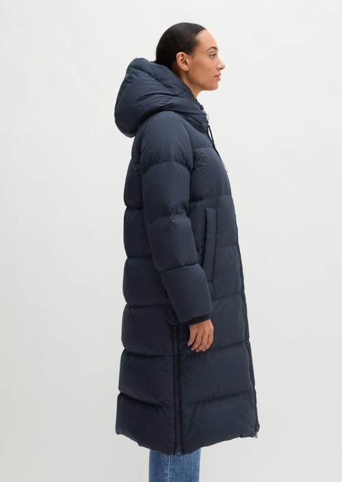 Regular-Fit Quilted Down Hooded Coat — Maritime Blue