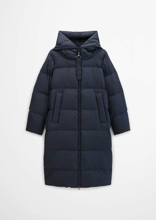 Regular-Fit Quilted Down Hooded Coat — Maritime Blue