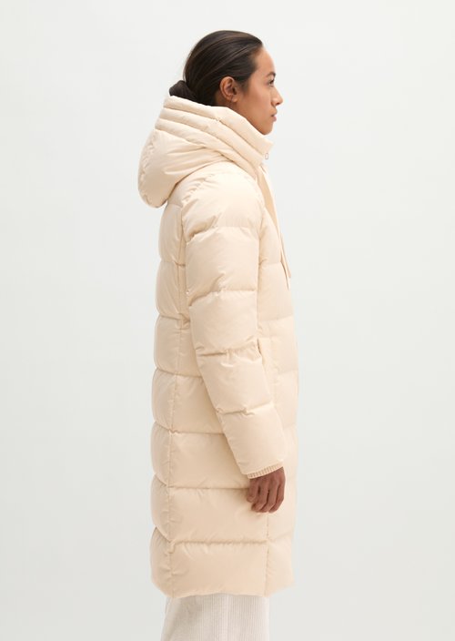 Quilted Down Coat with Hood, Regular Fit — Smokey Sands