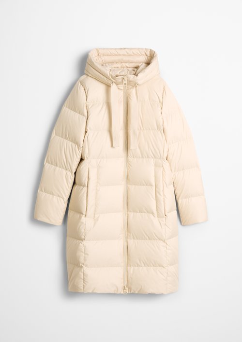 Quilted Down Coat with Hood, Regular Fit — Smokey Sands