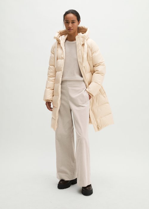 Quilted Down Coat with Hood, Regular Fit — Smokey Sands