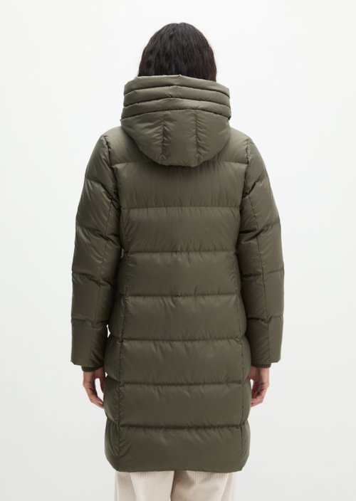 Quilted Down Coat with Hood, Regular Fit — Dim Shadow