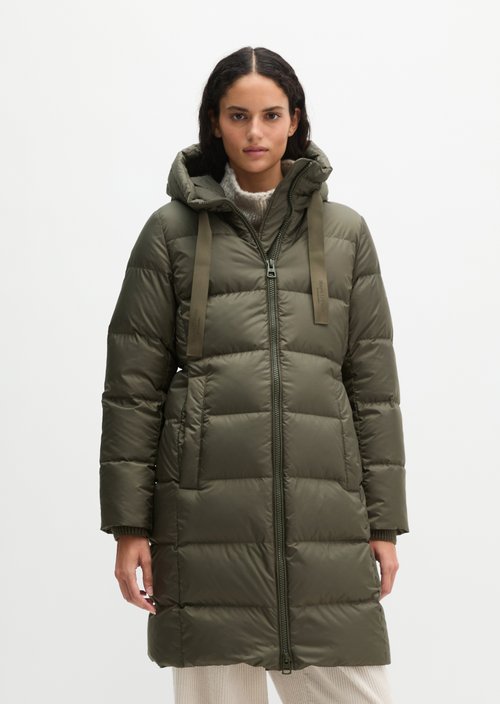 Quilted Down Coat with Hood, Regular Fit — Dim Shadow